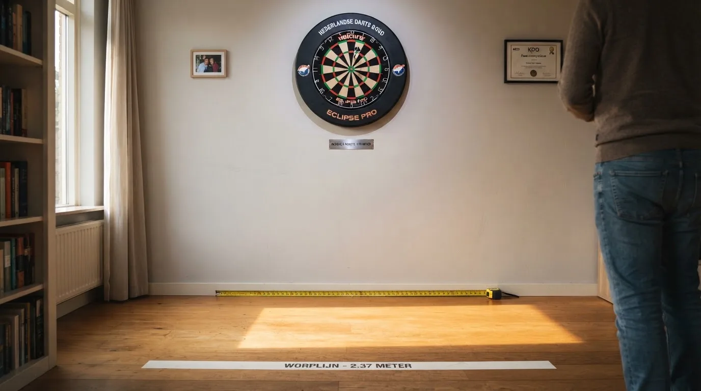 Een lege rechtszaal met houten banken in het ochtendlicht